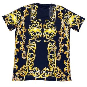 MENS GOLD MEDUSA BAROQUE ITALIAN DESIGN T-SHIRTS